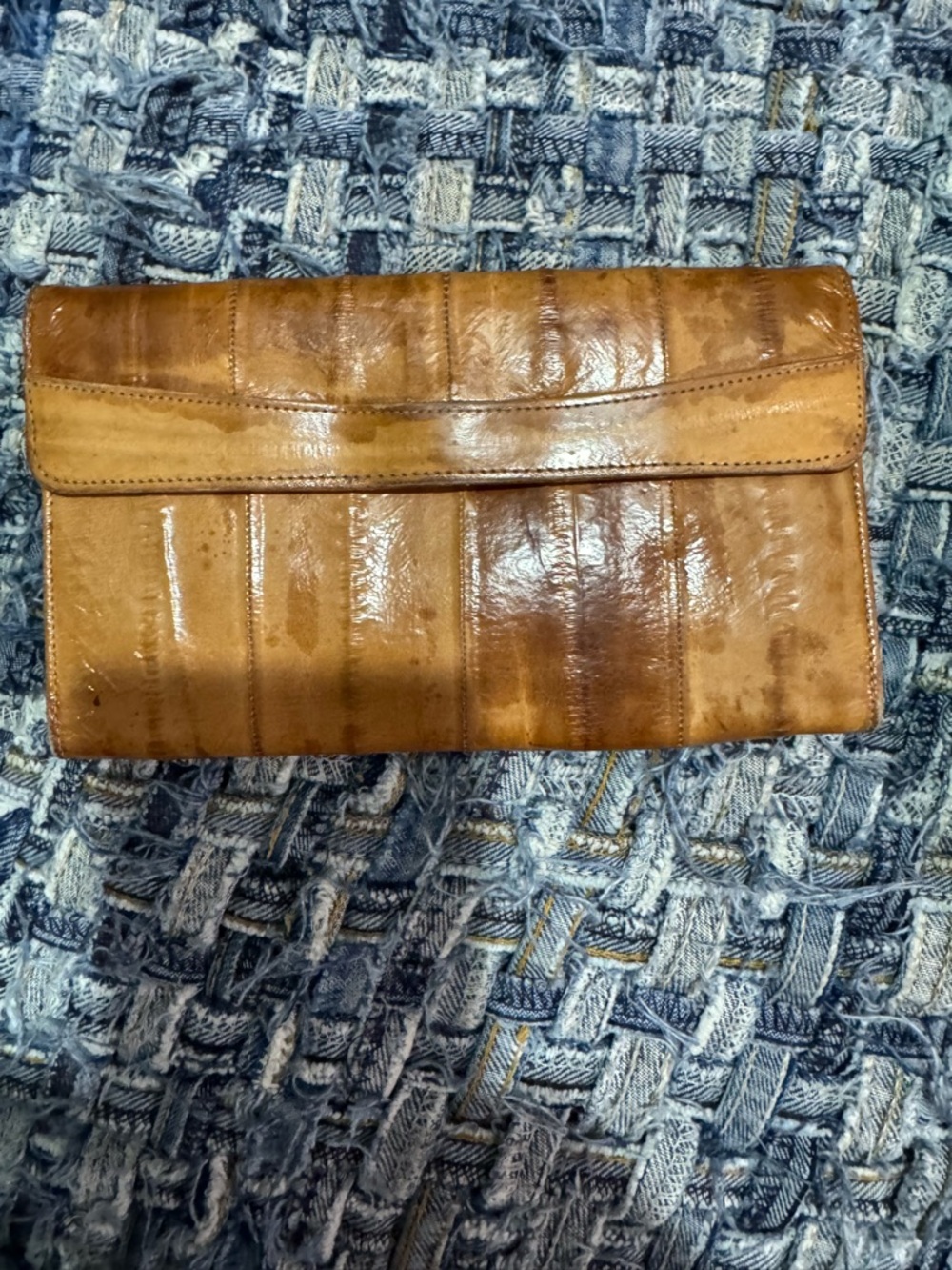 Vintage Tan Eel  Skin wallet